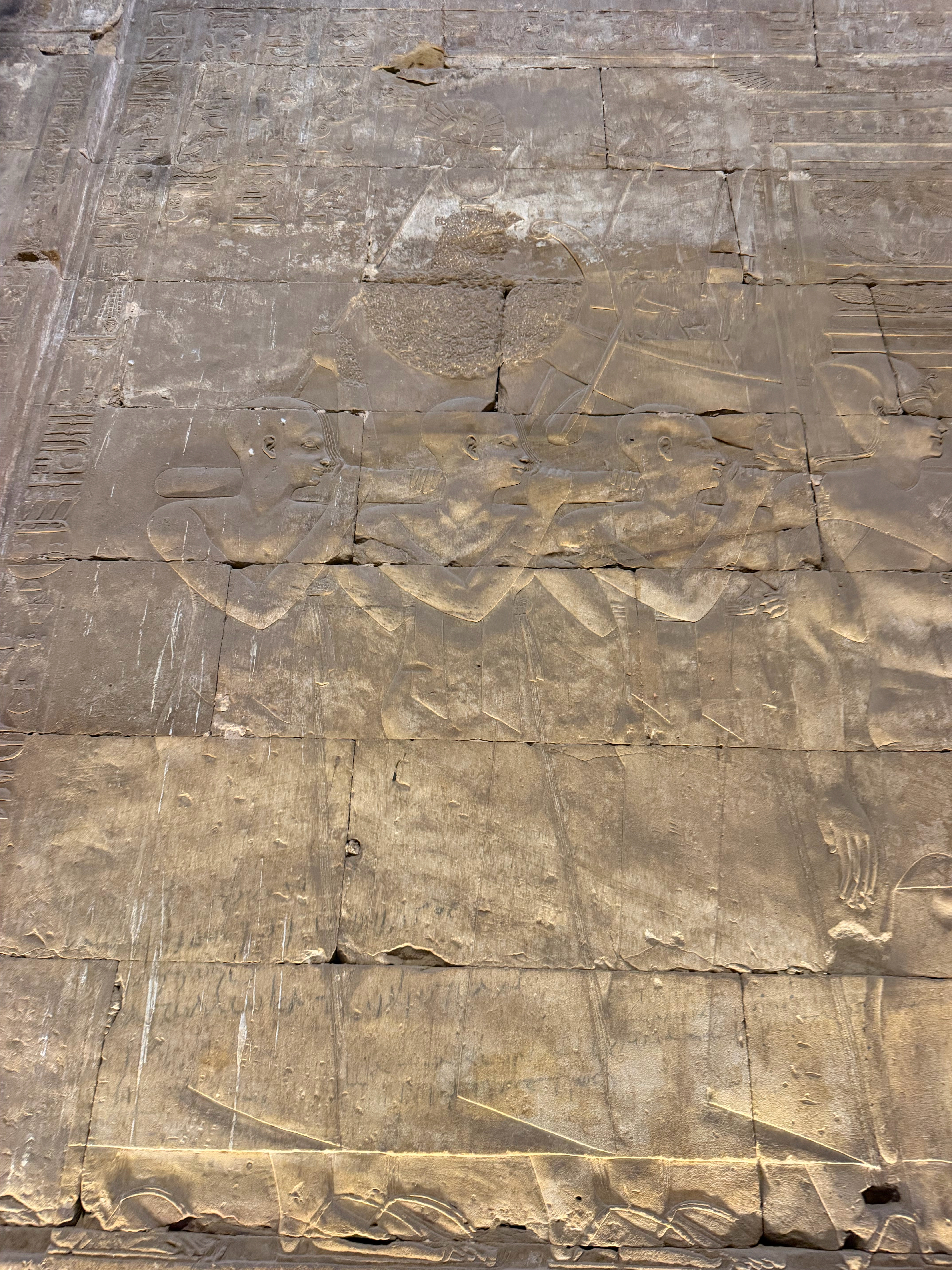 The carving on the temple wall illustrated the bald and hairless priests.