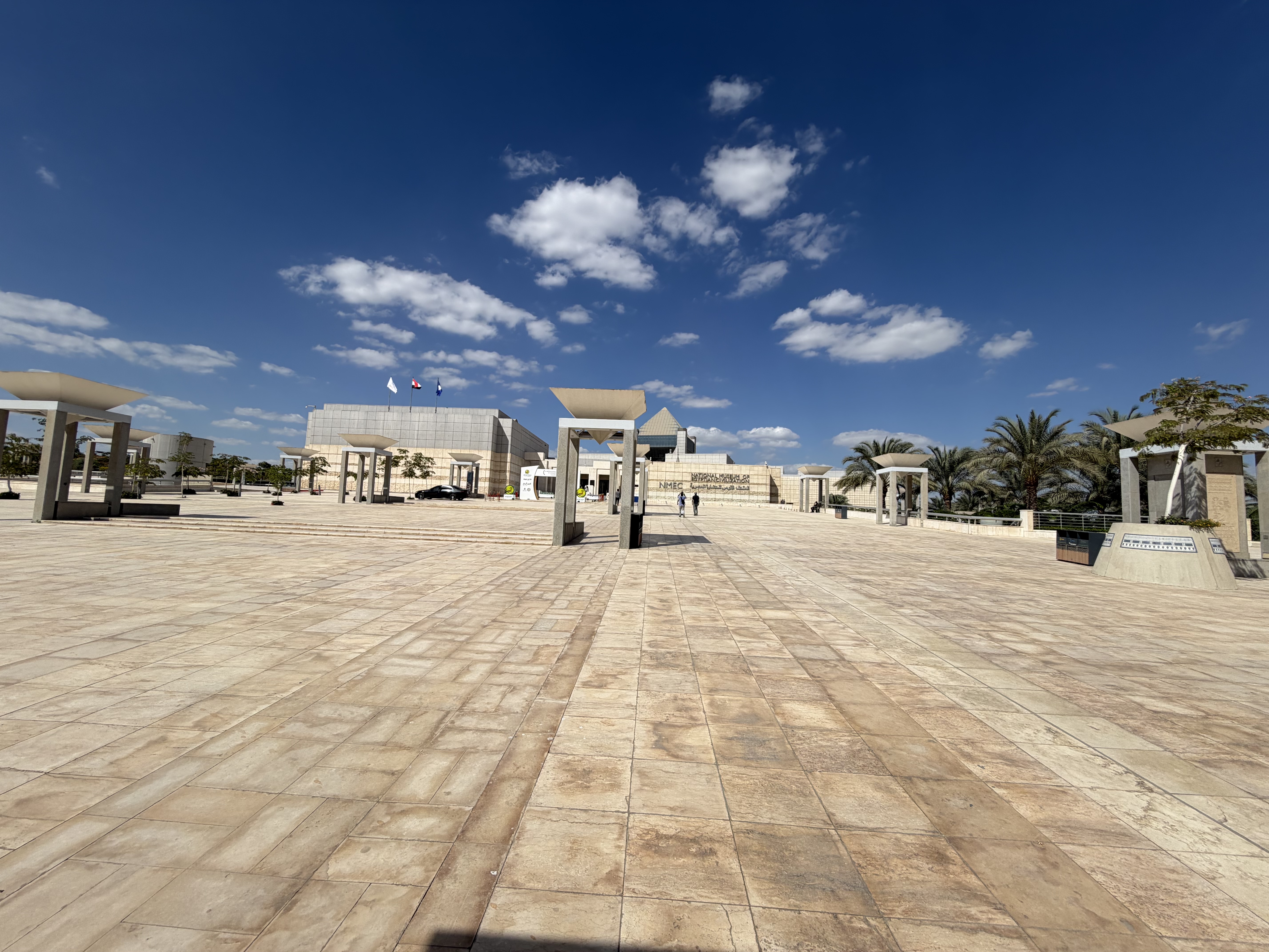 The large stone courtyard in front of the museum was impressive and nicely done.