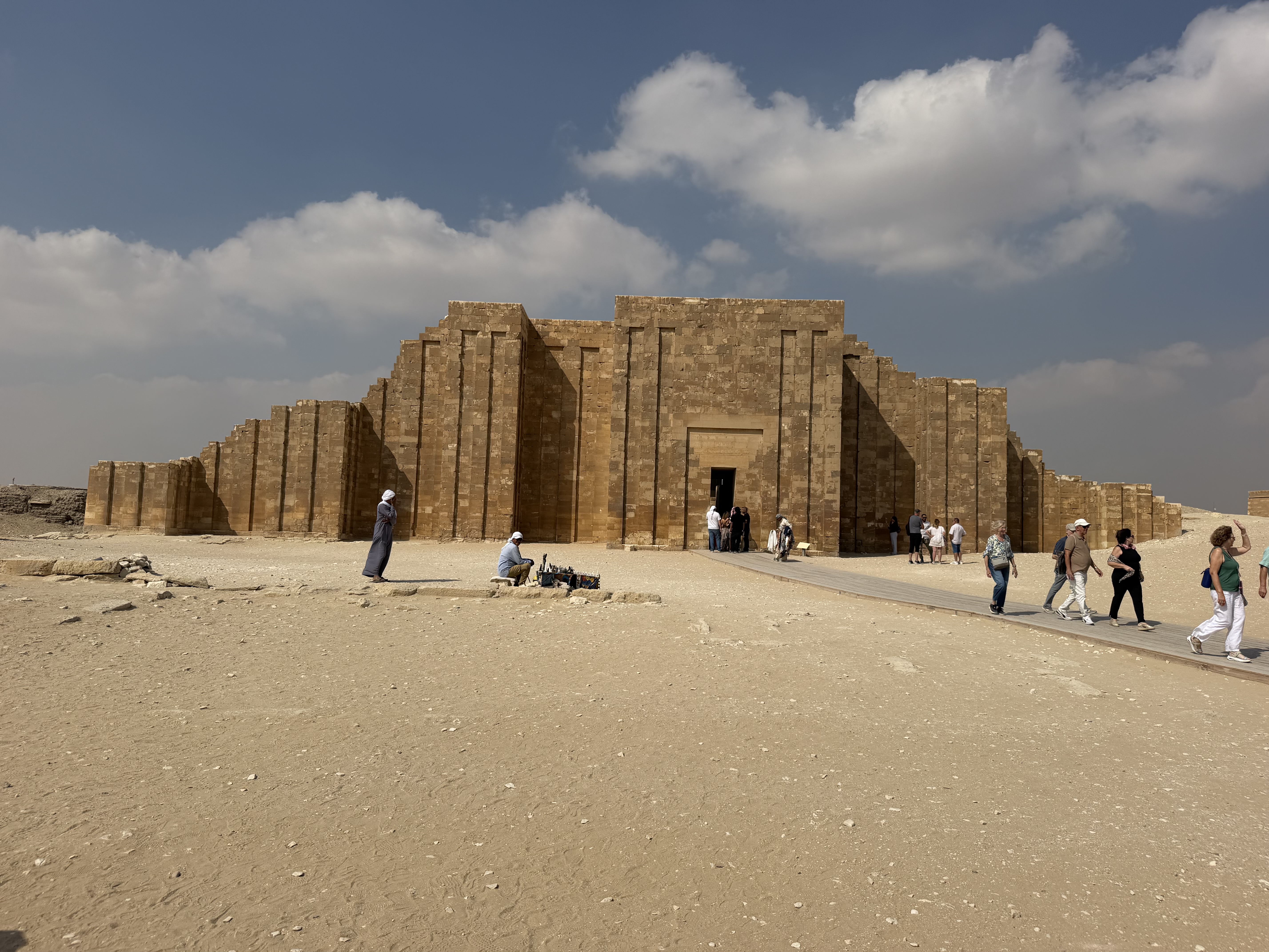 The entrance to the compound of the stepped pyramid.  This was part of the wall which was reassembled during restoration in the early 1900’s.